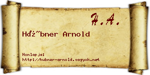 Hübner Arnold névjegykártya