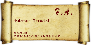 Hübner Arnold névjegykártya